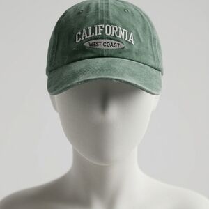 Unisex, Los Angeles Apparel Green "California West Coast" Baseball Cap.